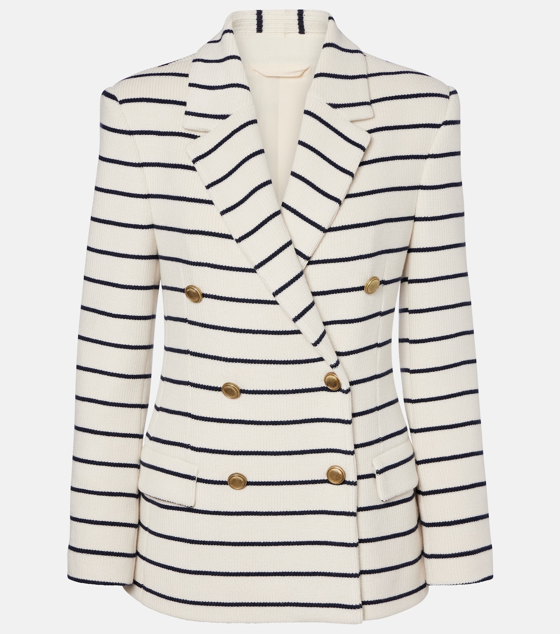 Knitted striped cotton blazer | Brunello Cucinelli