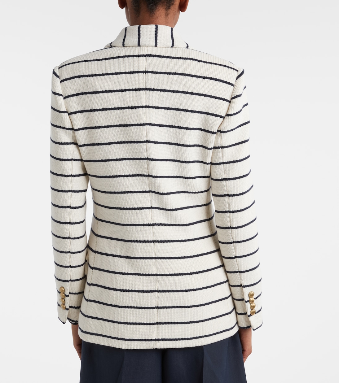 Knitted striped cotton blazer | Brunello Cucinelli