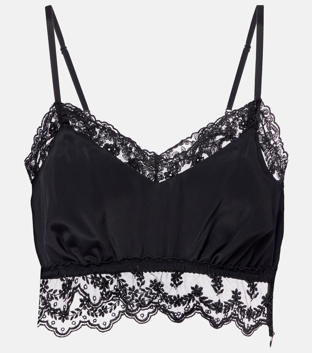 Crop top de crepé de china con encaje | Simone Rocha