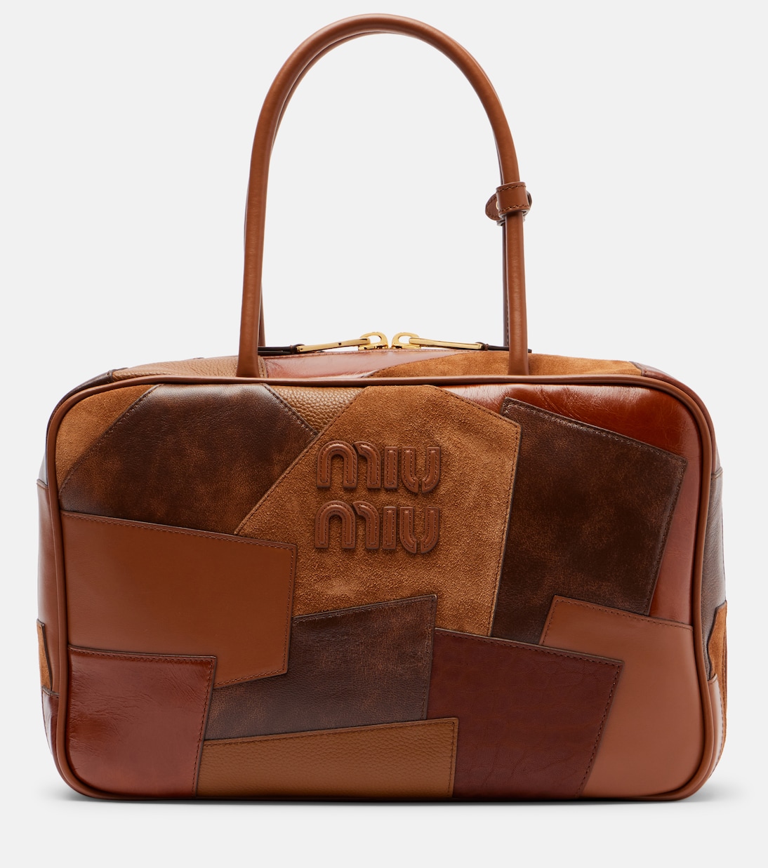 Patchwork leather tote bag | Miu Miu