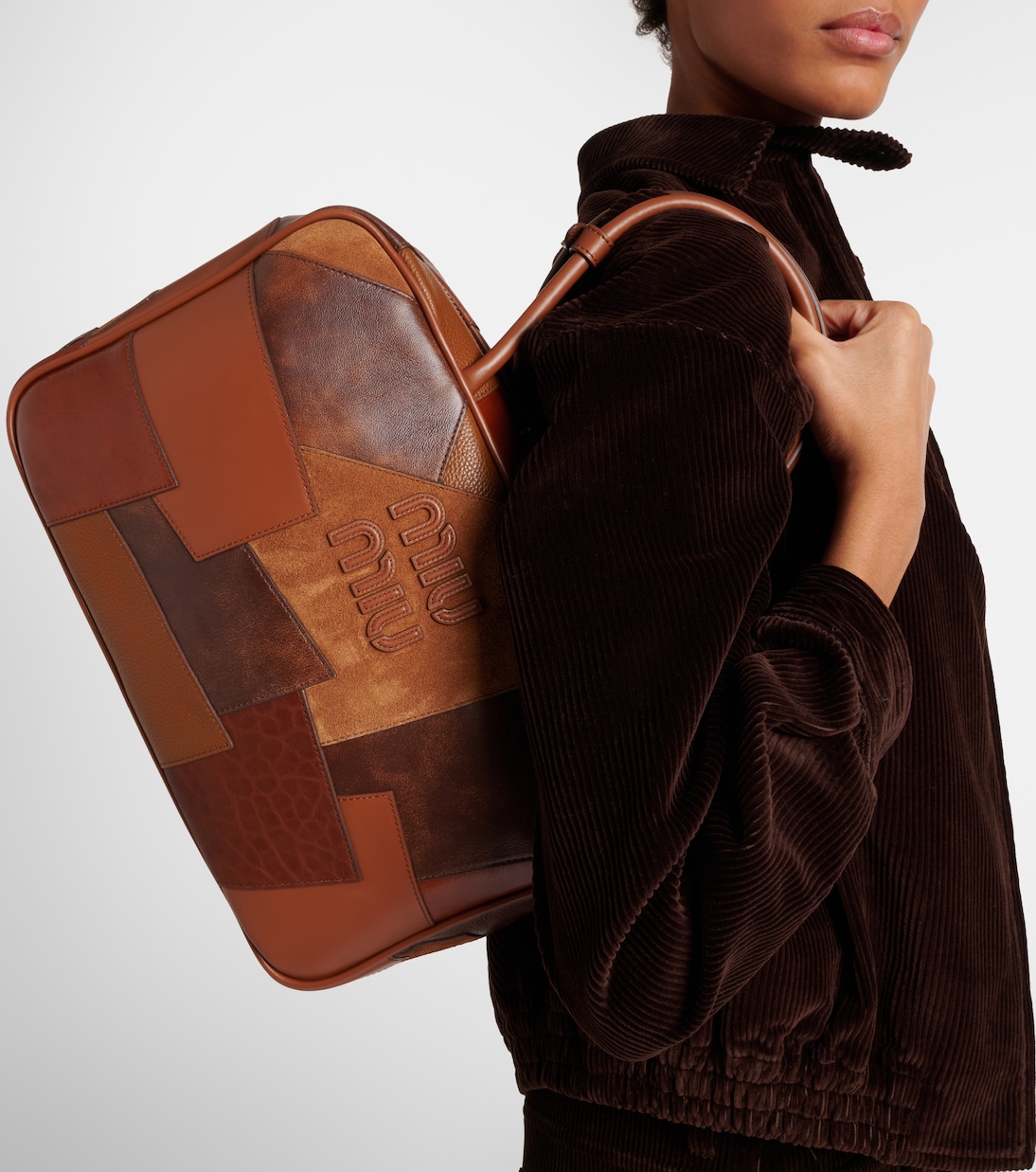 Patchwork leather tote bag | Miu Miu