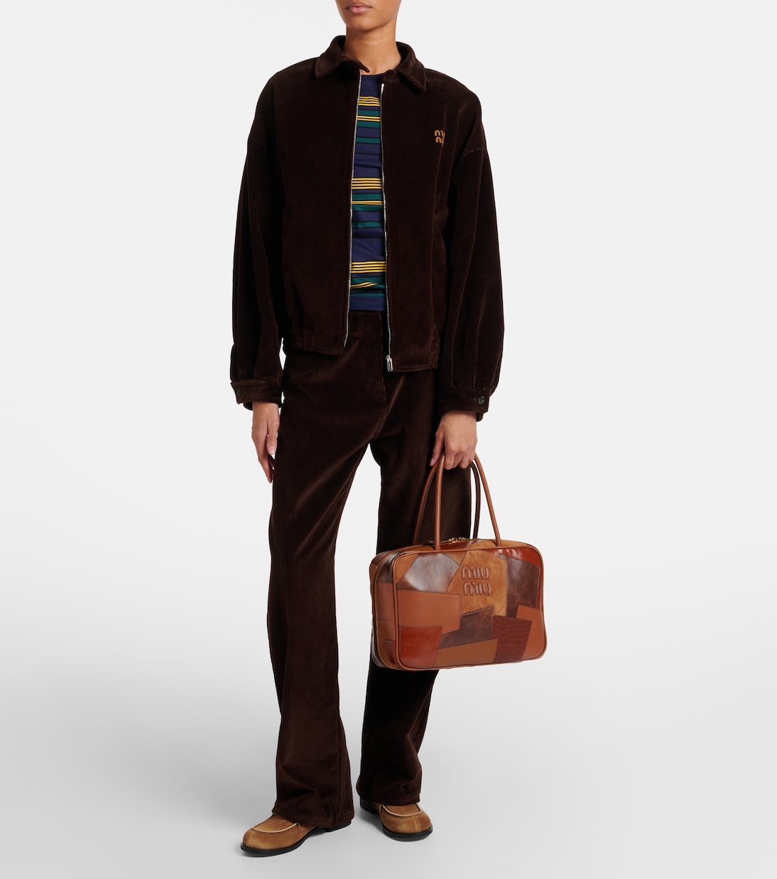 Patchwork leather tote bag | Miu Miu