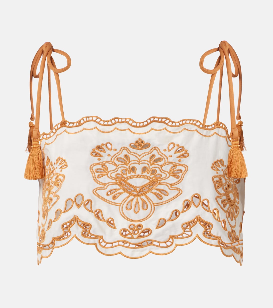 Besticktes Cropped-Top aus Baumwolle | Farm Rio