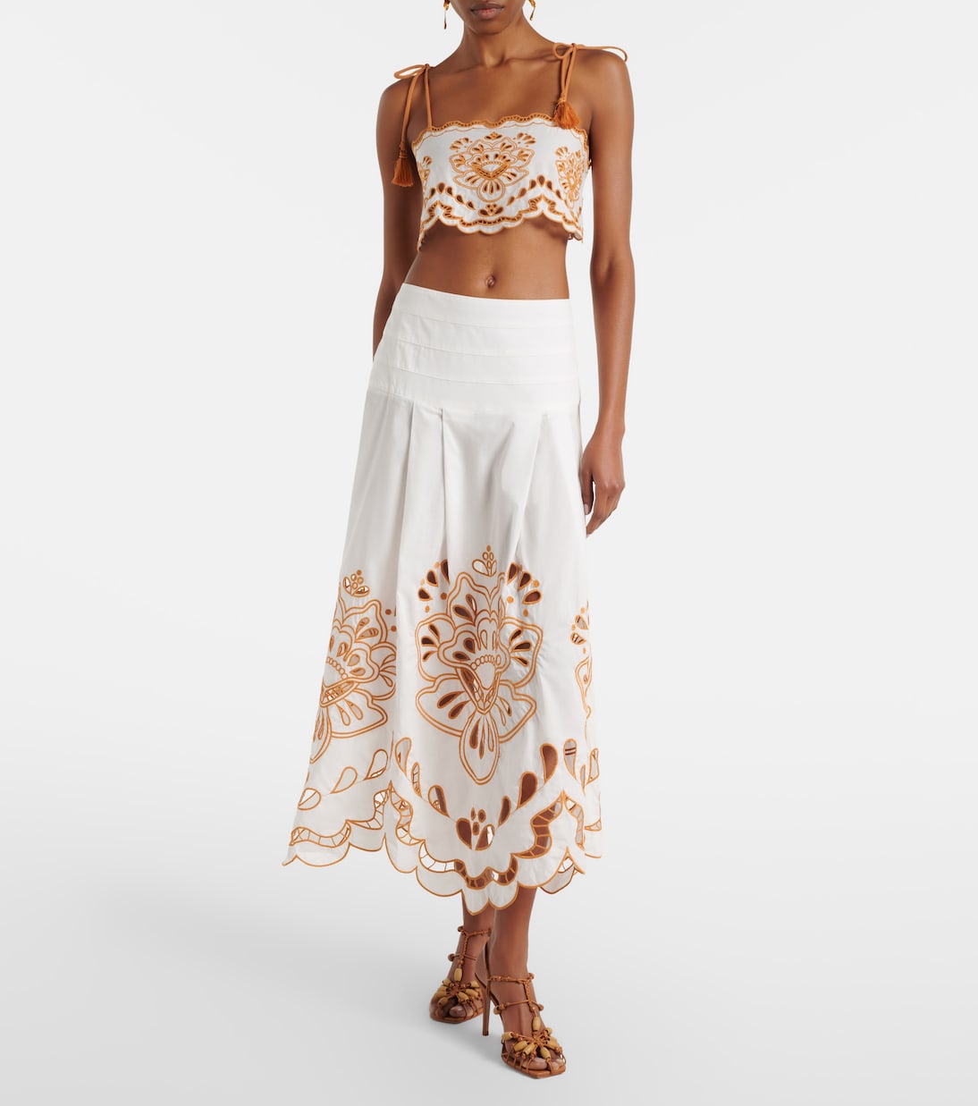 Besticktes Cropped-Top aus Baumwolle | Farm Rio