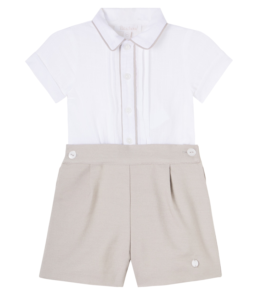 Baby cotton-blend shirt and shorts set | Patachou
