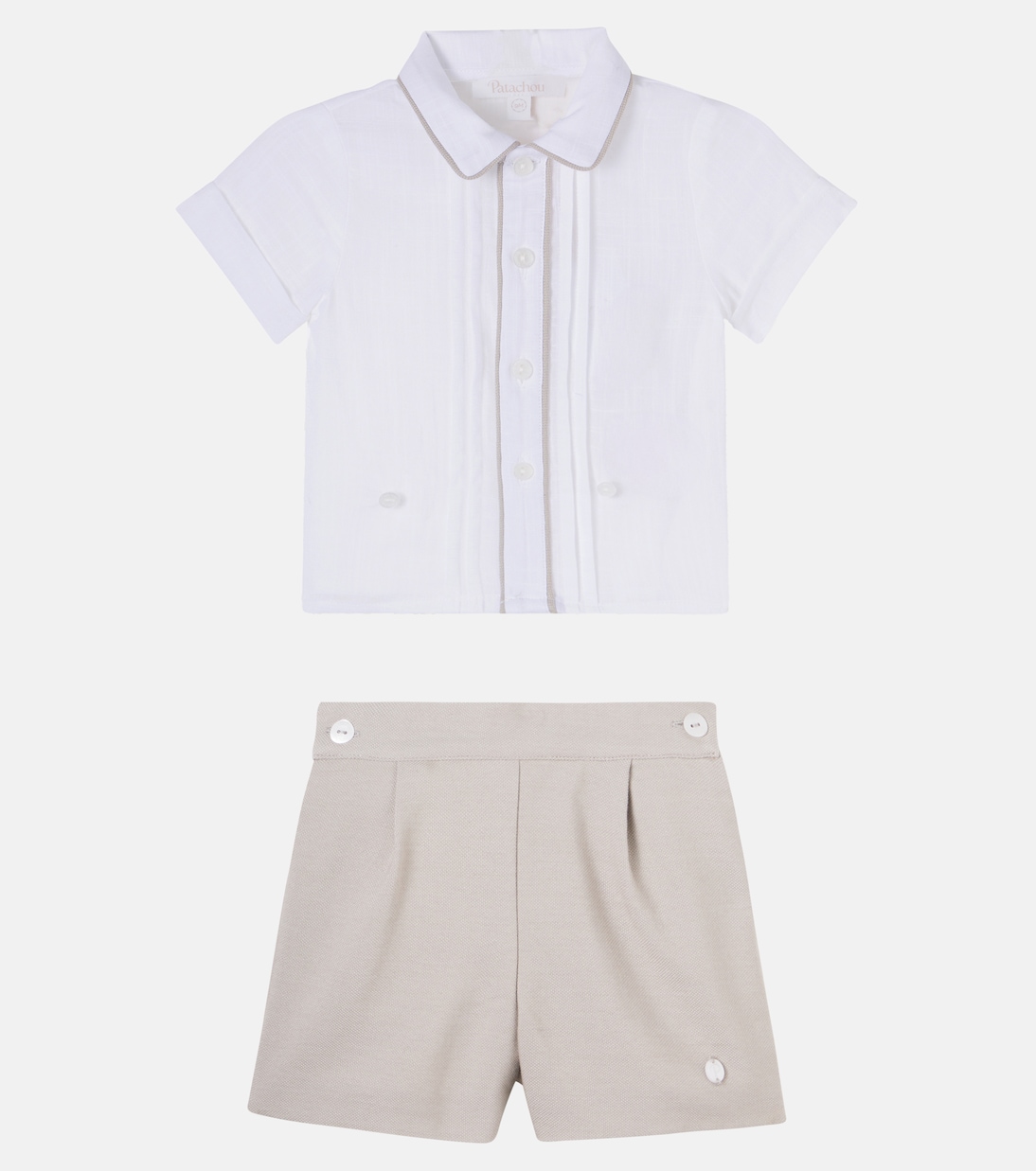 Baby cotton-blend shirt and shorts set | Patachou