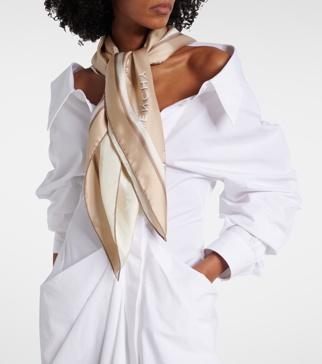 Logo silk twill scarf | Givenchy