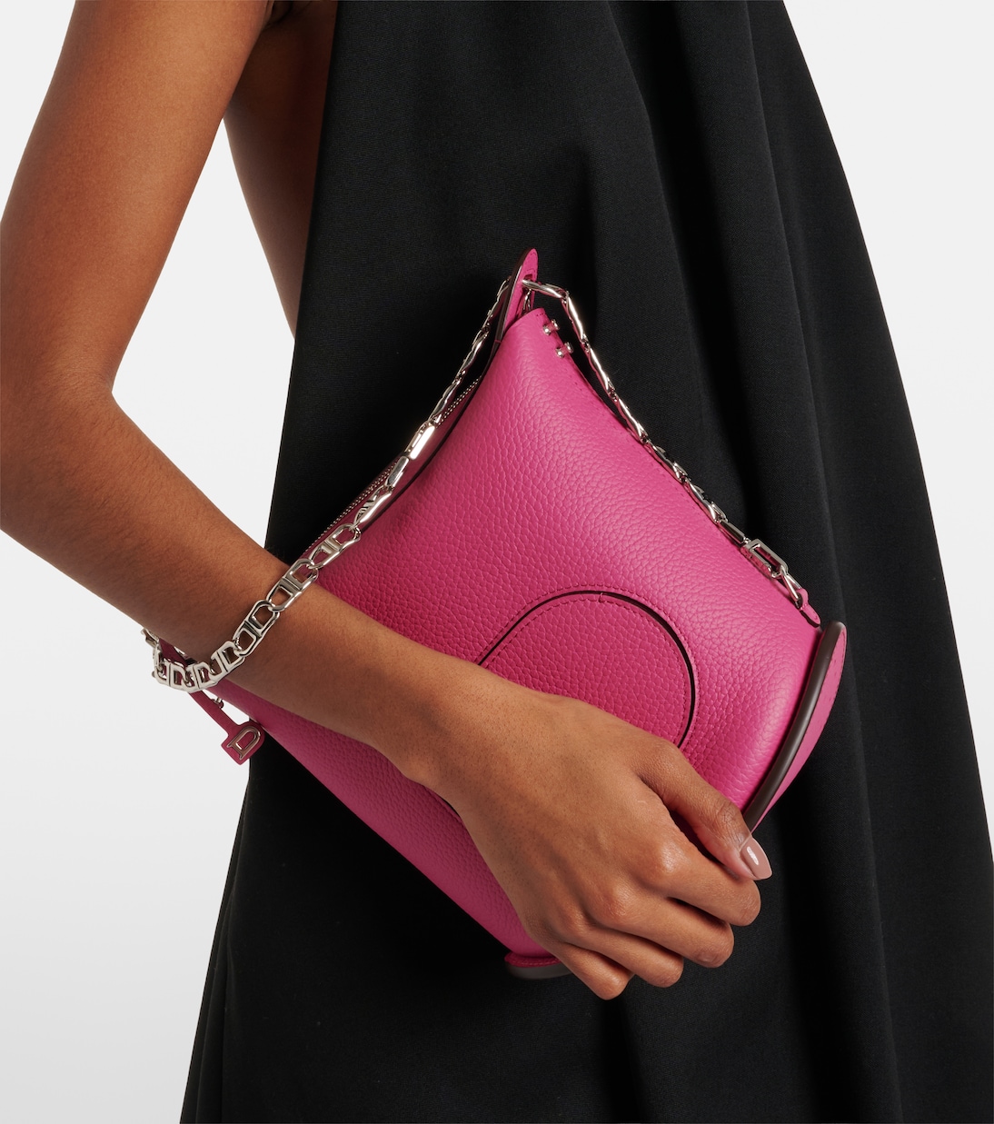 Schultertasche Pin Twist Medium aus Leder | Delvaux