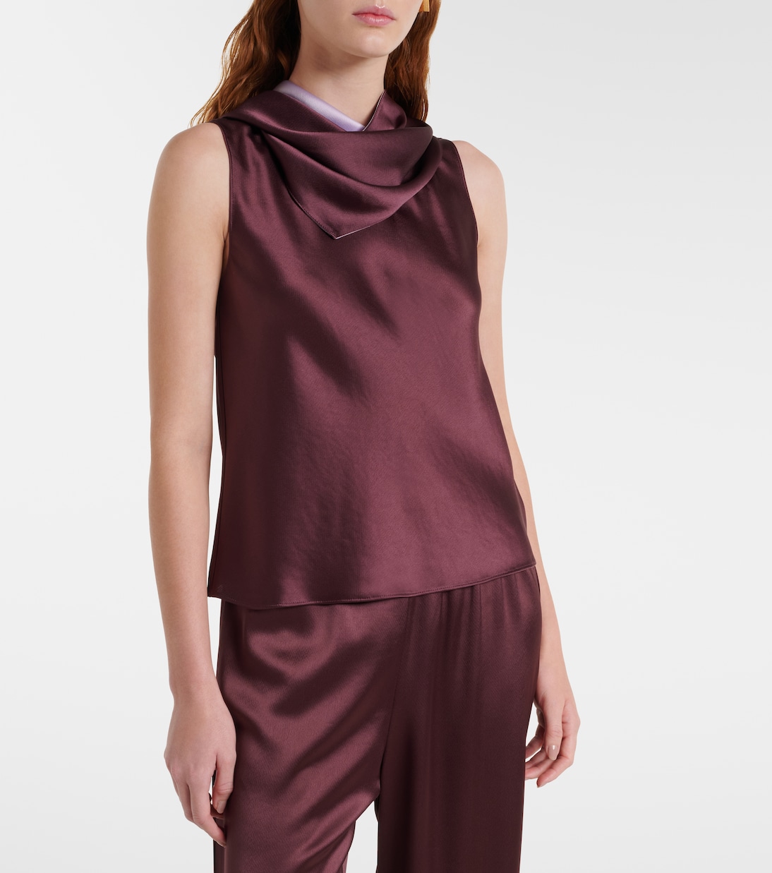 Top Barb de satén drapeado | Leset