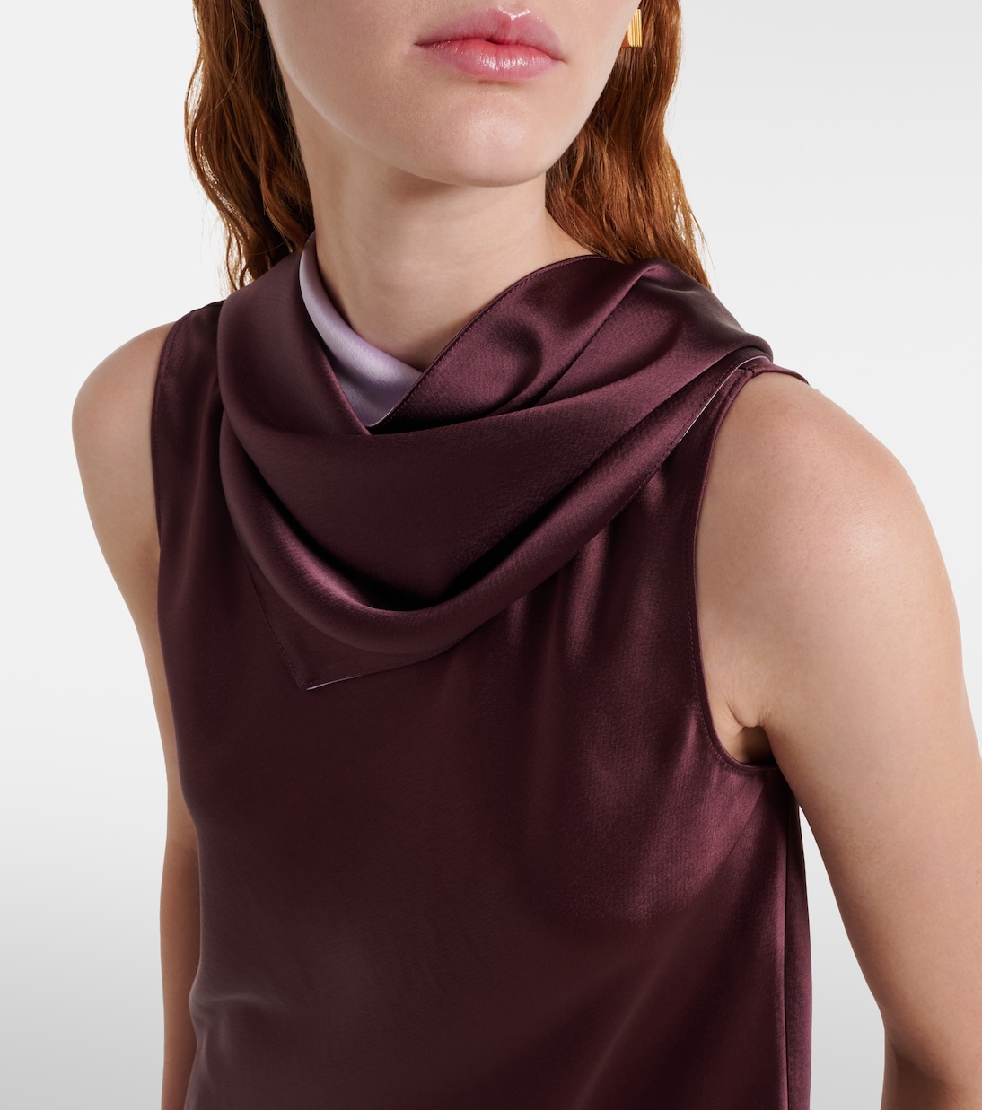 Top Barb de satén drapeado | Leset