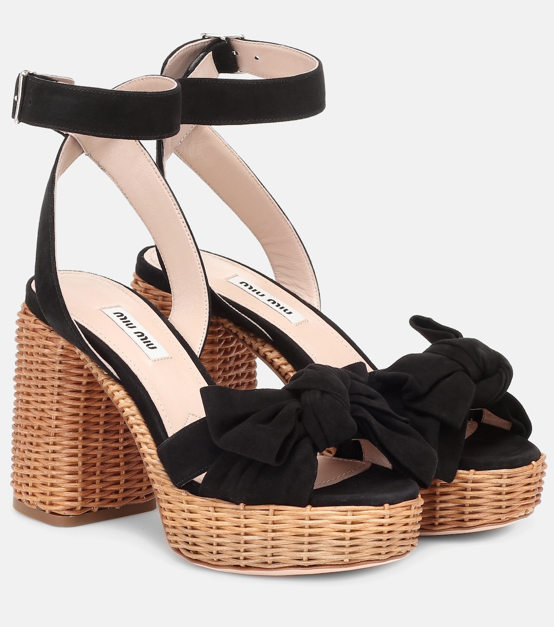Suede platform sandals | Miu Miu