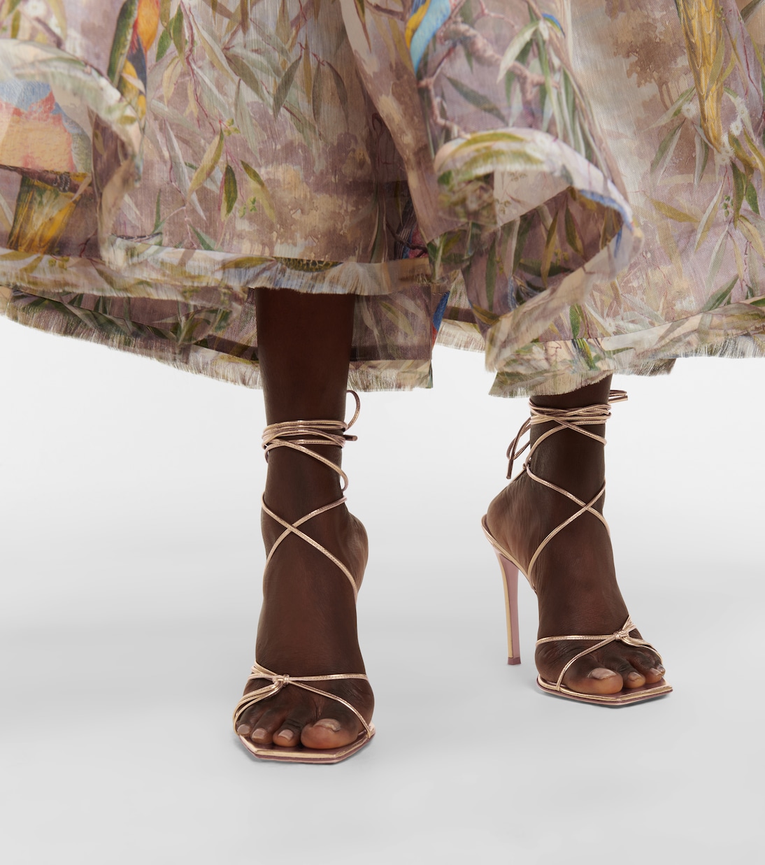 Sandales en cuir métallisé | Gianvito Rossi