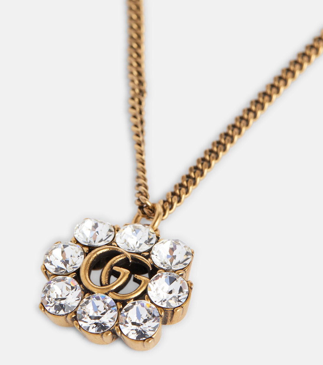 Gucci double g crystal necklace discount