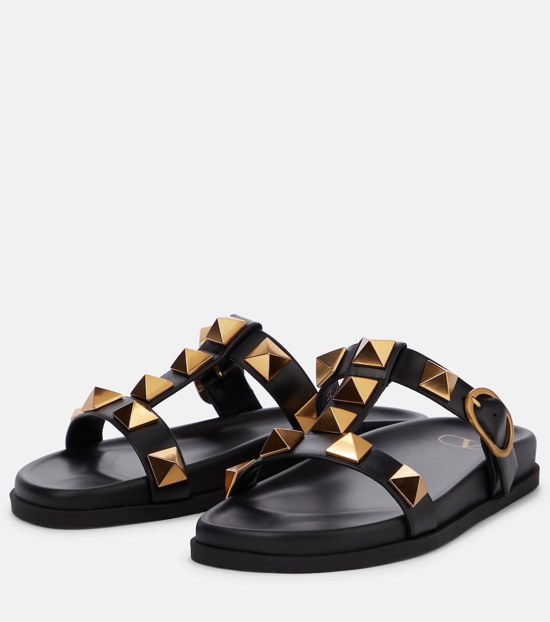 Roman Stud leather slides | Valentino Garavani