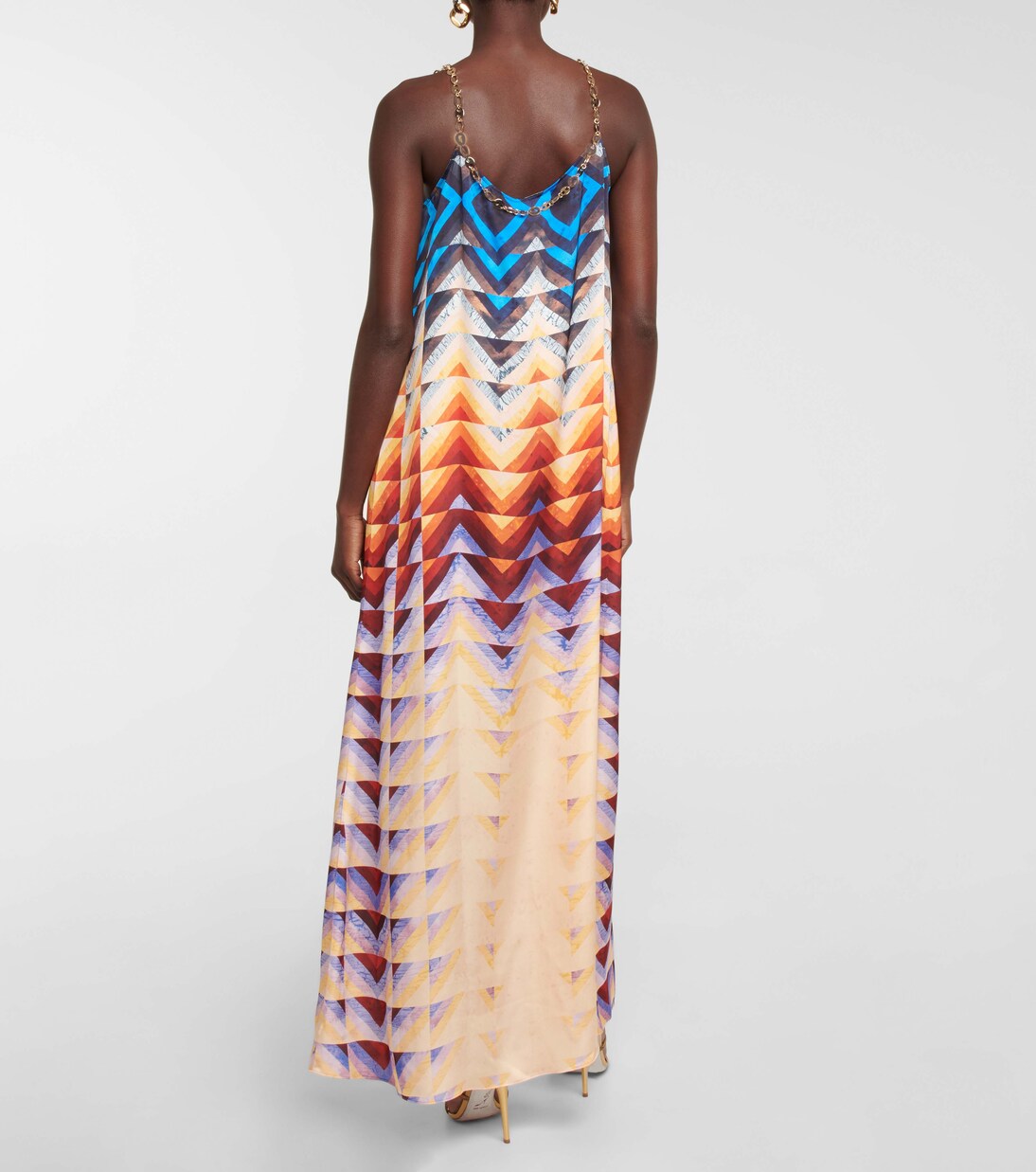 Chain-trimmed slip maxi dress | Rabanne