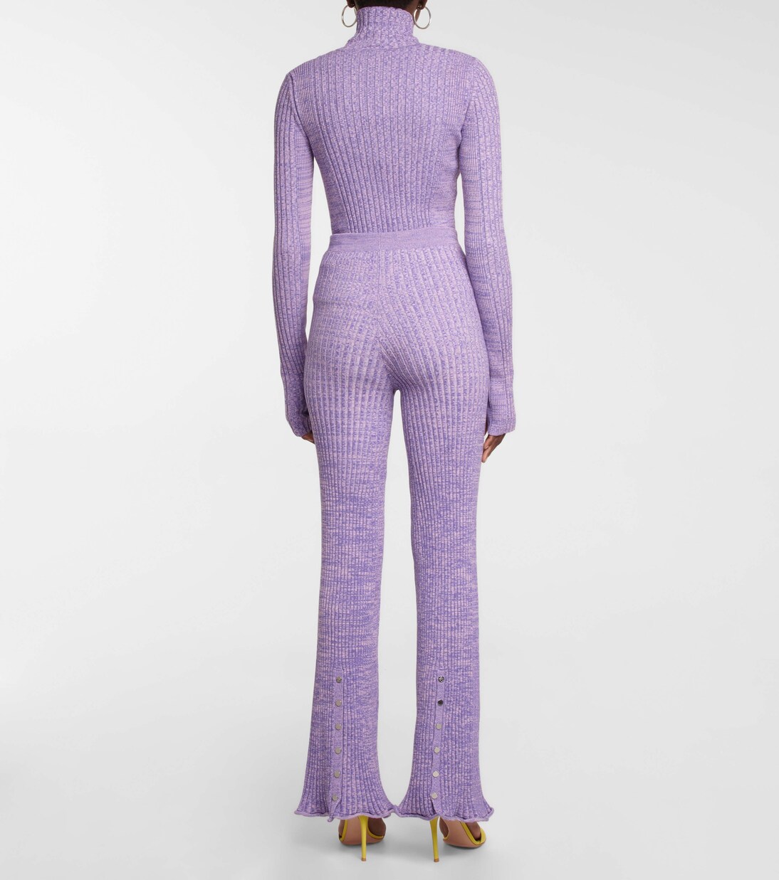 High-rise ribbed-knit pants | Rabanne