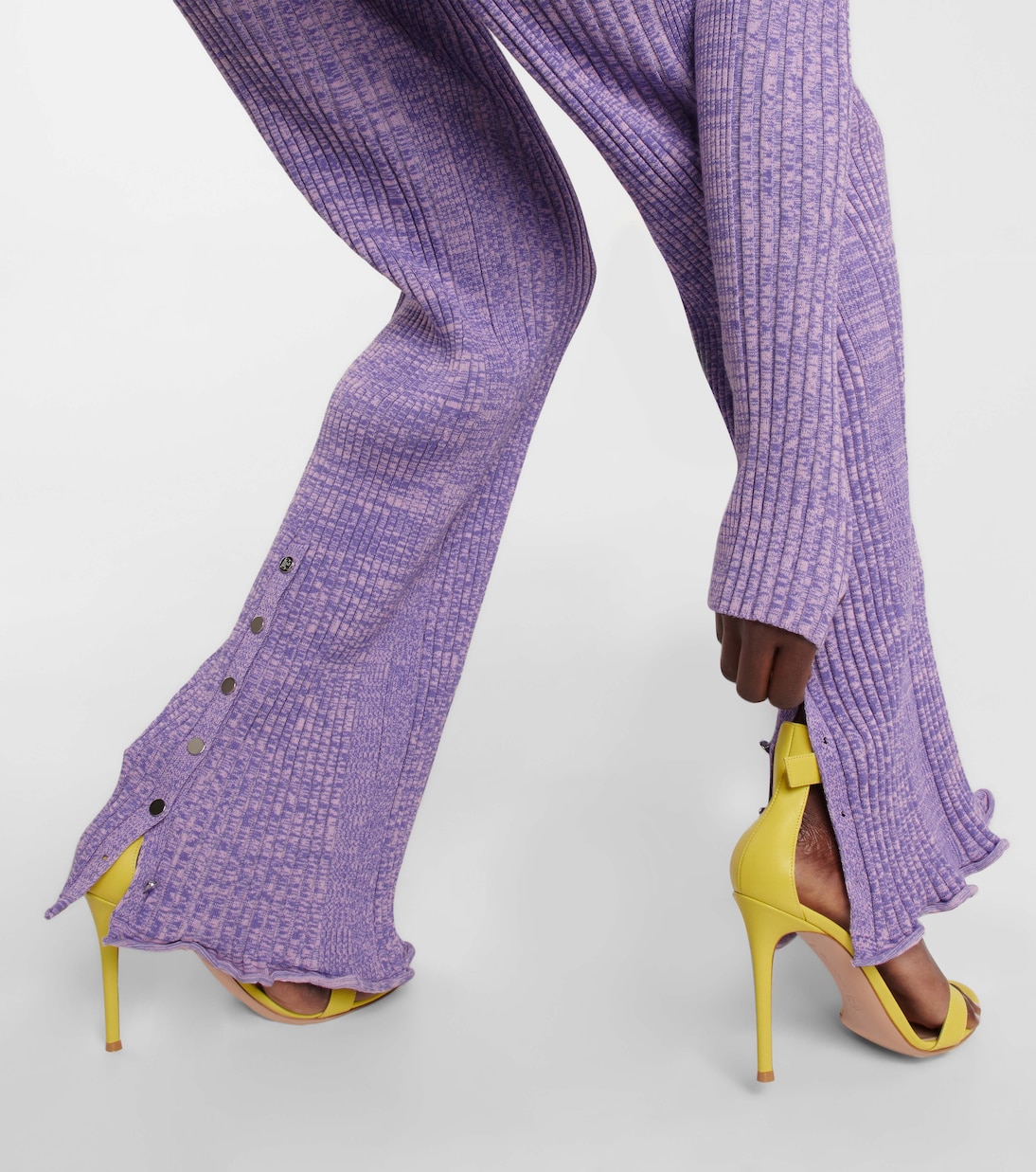 High-rise ribbed-knit pants | Rabanne