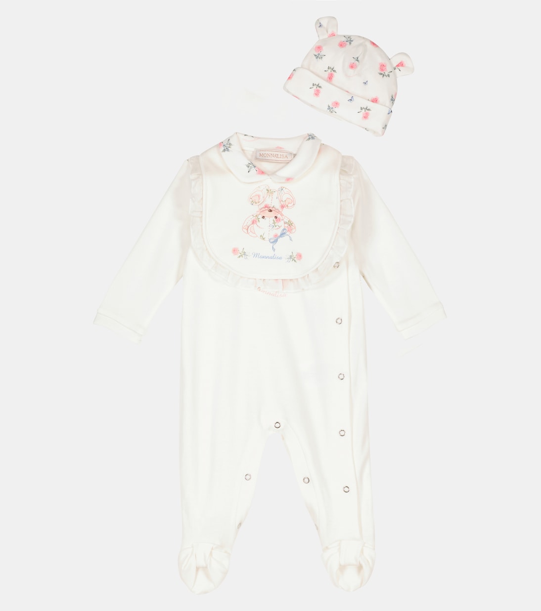 Baby - Tutina, bavaglino e berretto in cotone | Monnalisa