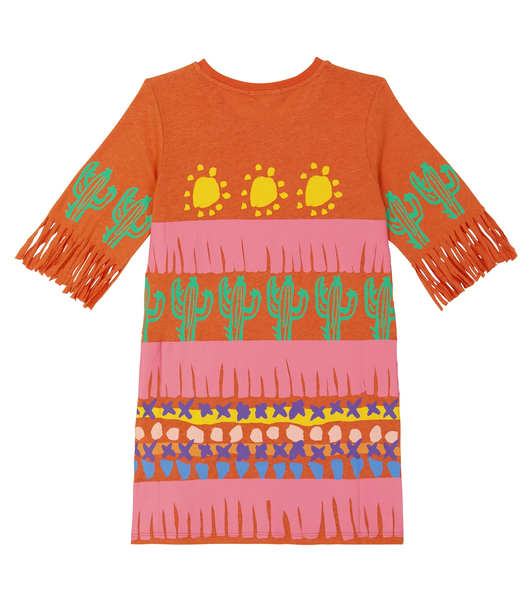 Robe en coton et lin à franges | Stella McCartney Kids