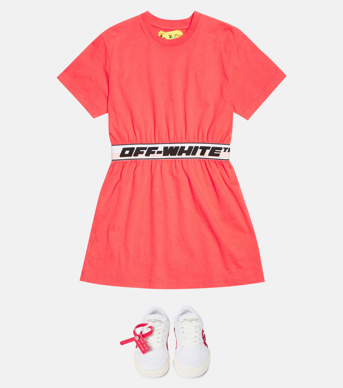 Logo cotton T-shirt dress | Off-White Kids