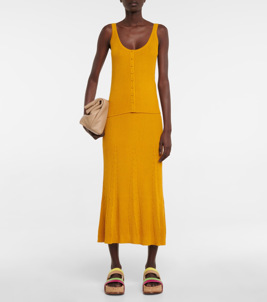 Falda midi Meda de seda y cachemir | Gabriela Hearst