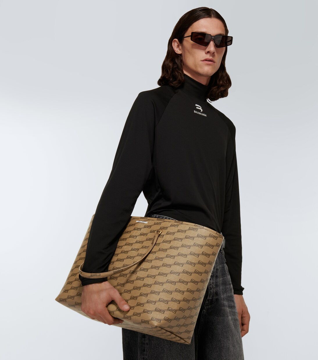 BB Signature canvas tote bag in beige Balenciaga Mytheresa