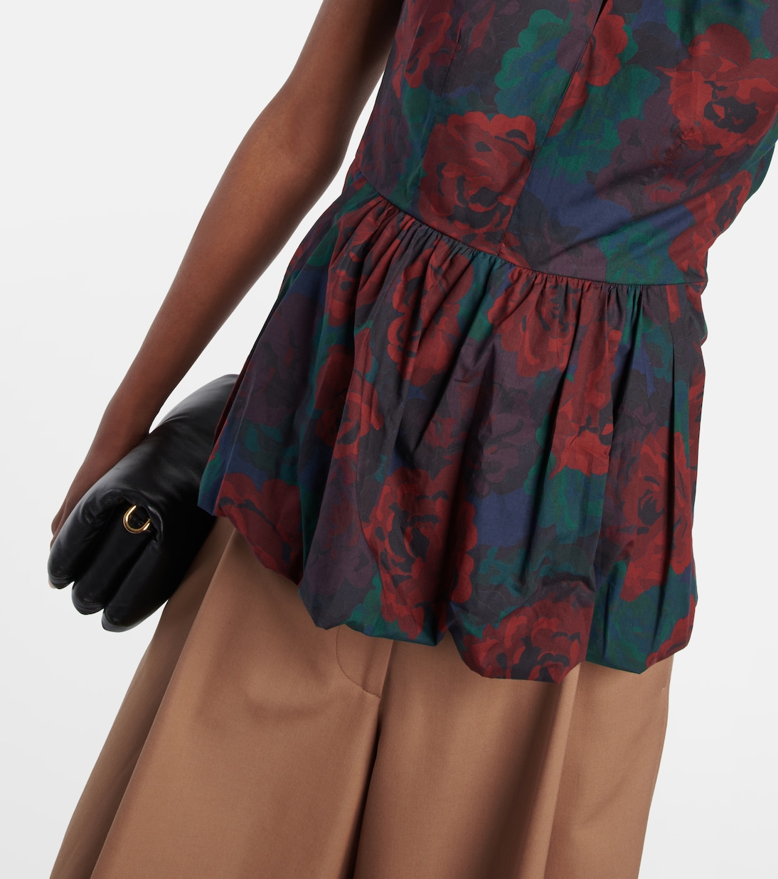 Floral peplum cotton poplin top | Dries Van Noten
