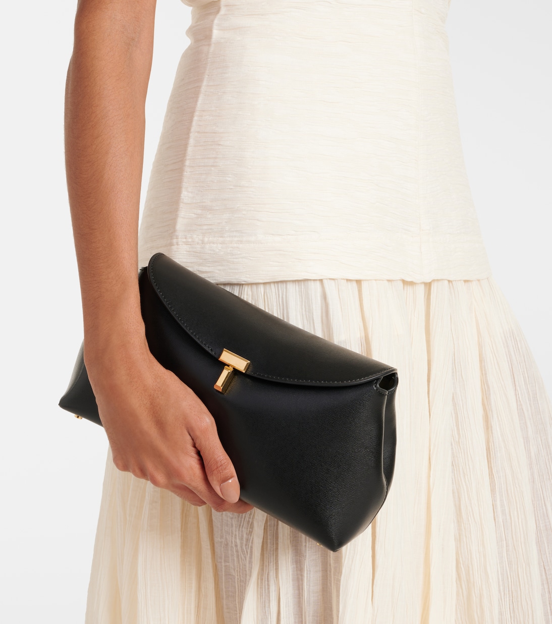 Clutch T-Lock Small in pelle | Toteme