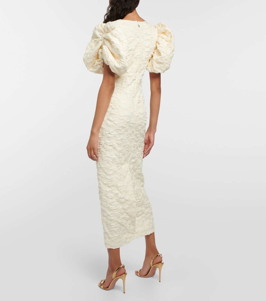 Novia - vestido midi con mangas abullonadas | Rotate