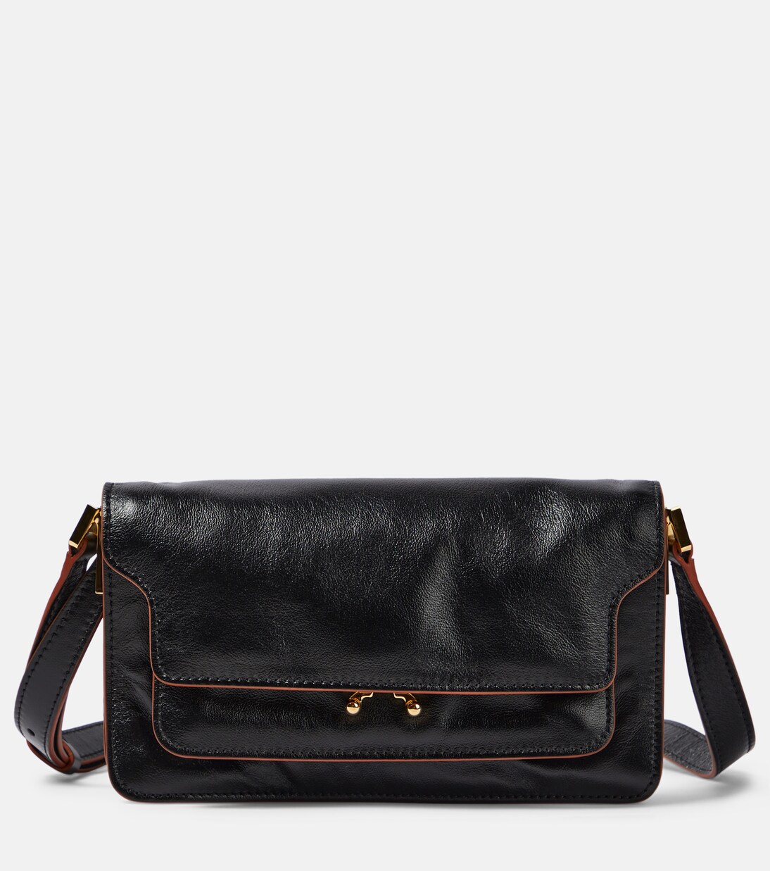 Trunk Soft Small leather shoulder bag in black - Marni | Mytheresa
