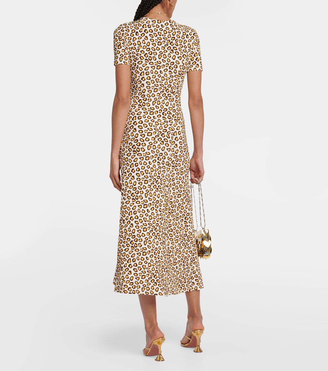 Leopard-print jersey midi dress | Rabanne