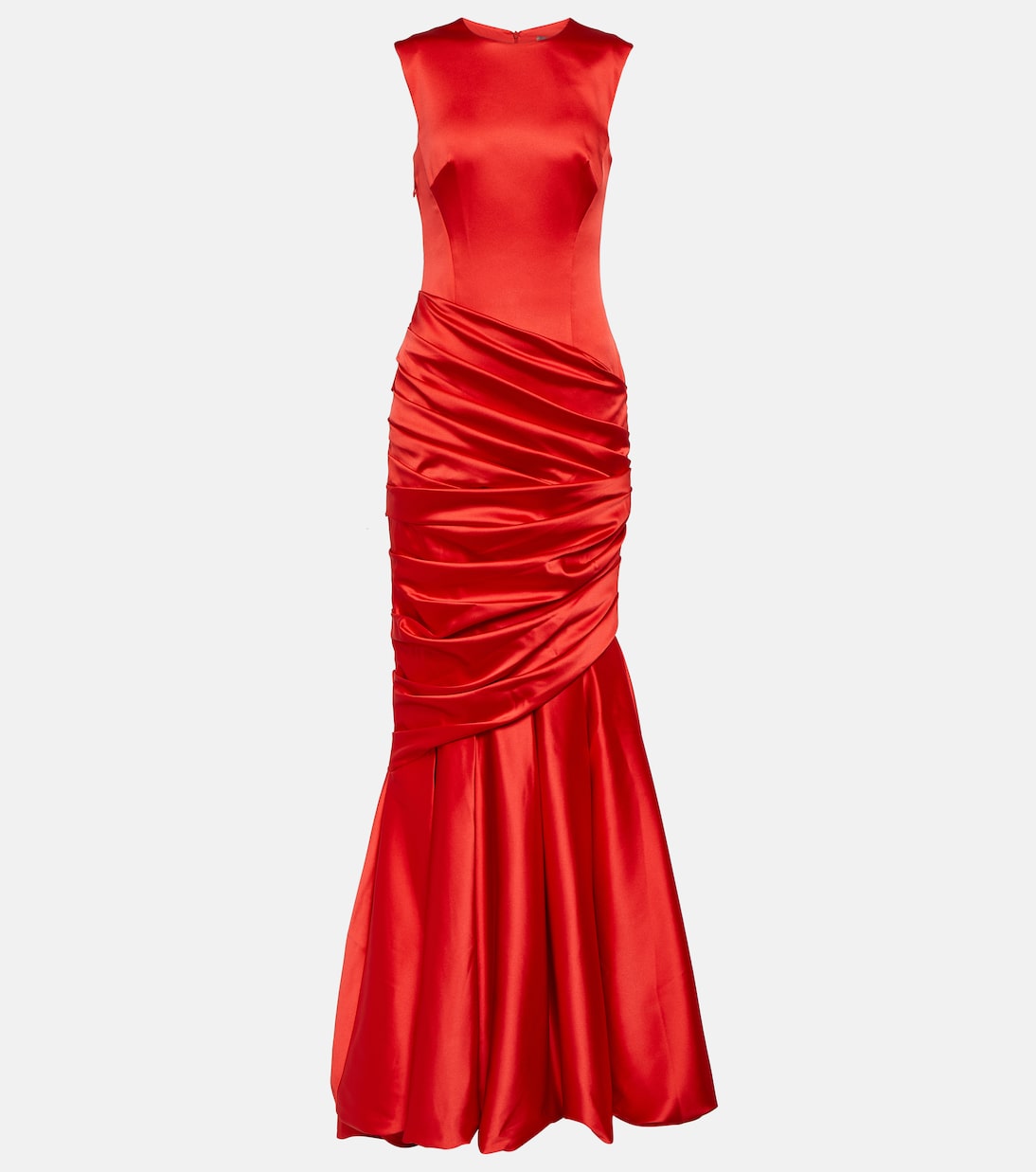 Satin fishtail maxi gown | Rasario