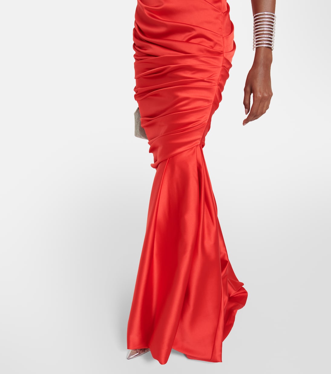 Satin fishtail maxi gown | Rasario