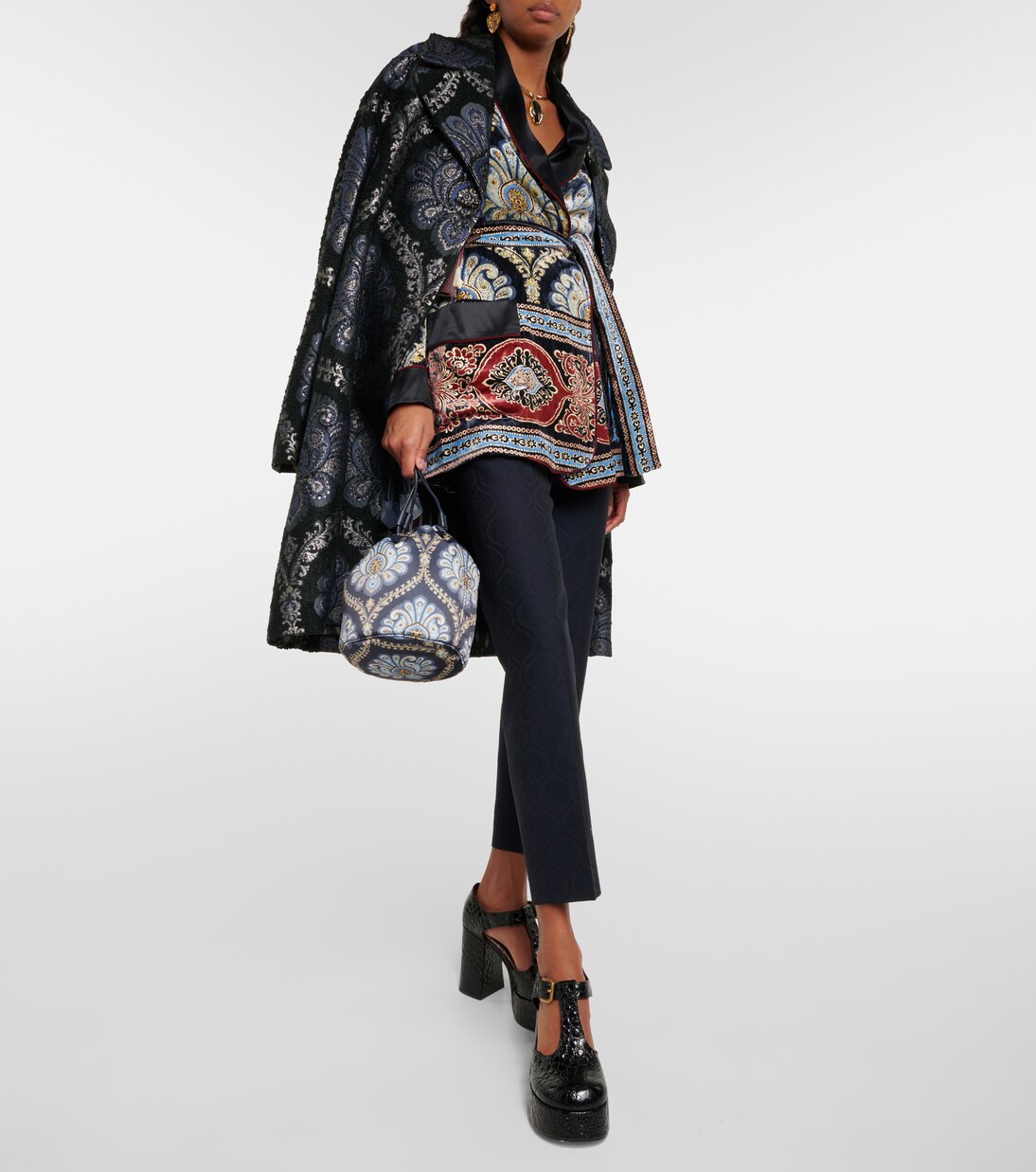 Clutch in raso con stampa | Etro