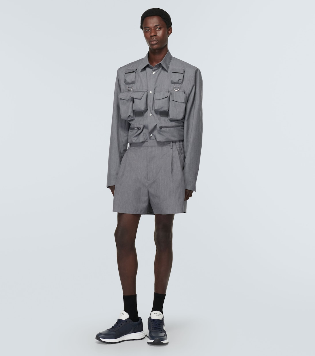 Sneakers mit Leder | Prada