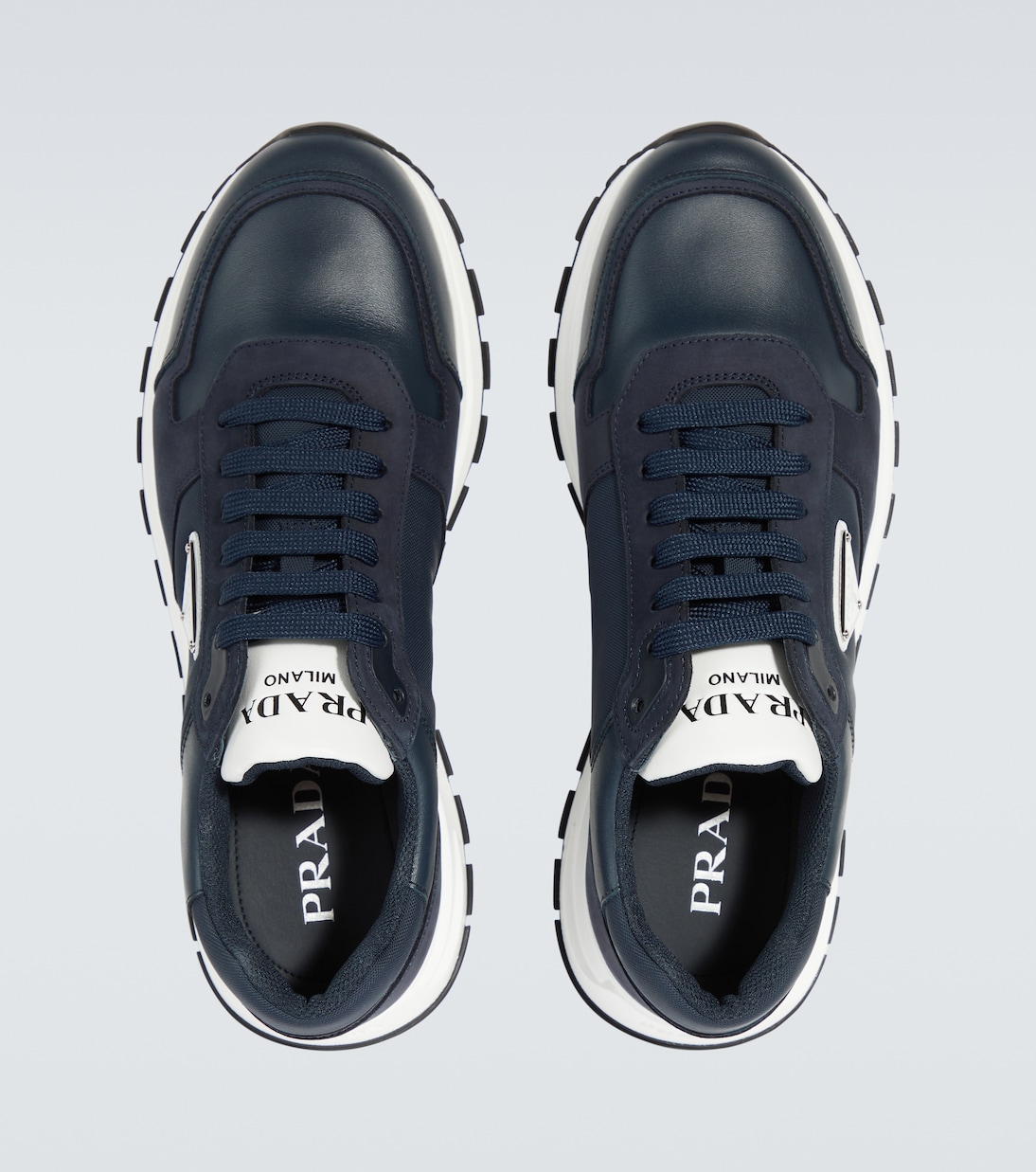 Sneakers mit Leder | Prada
