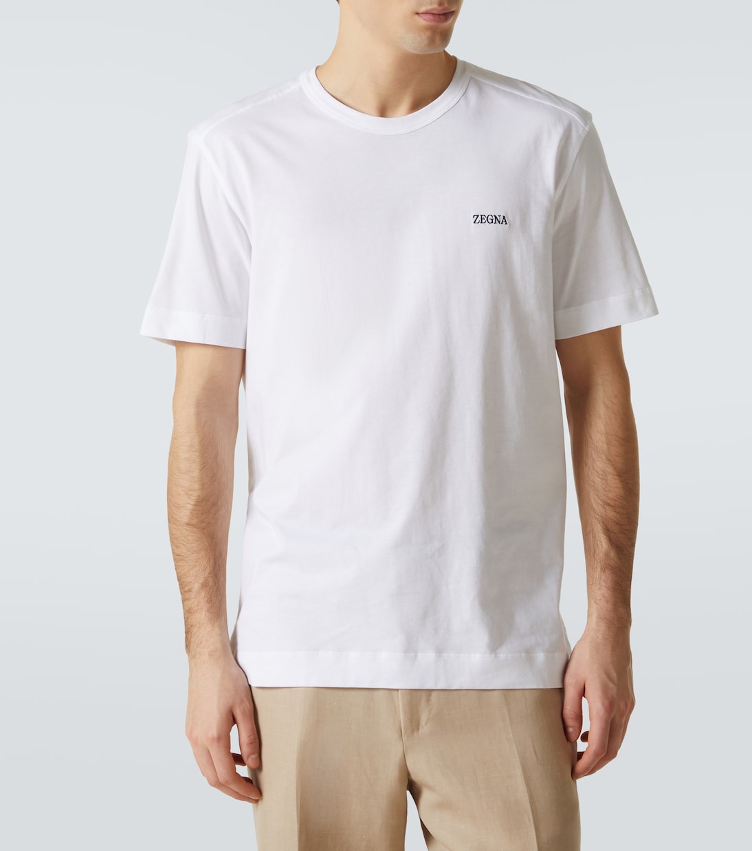 T-shirt in jersey di cotone con logo | Zegna