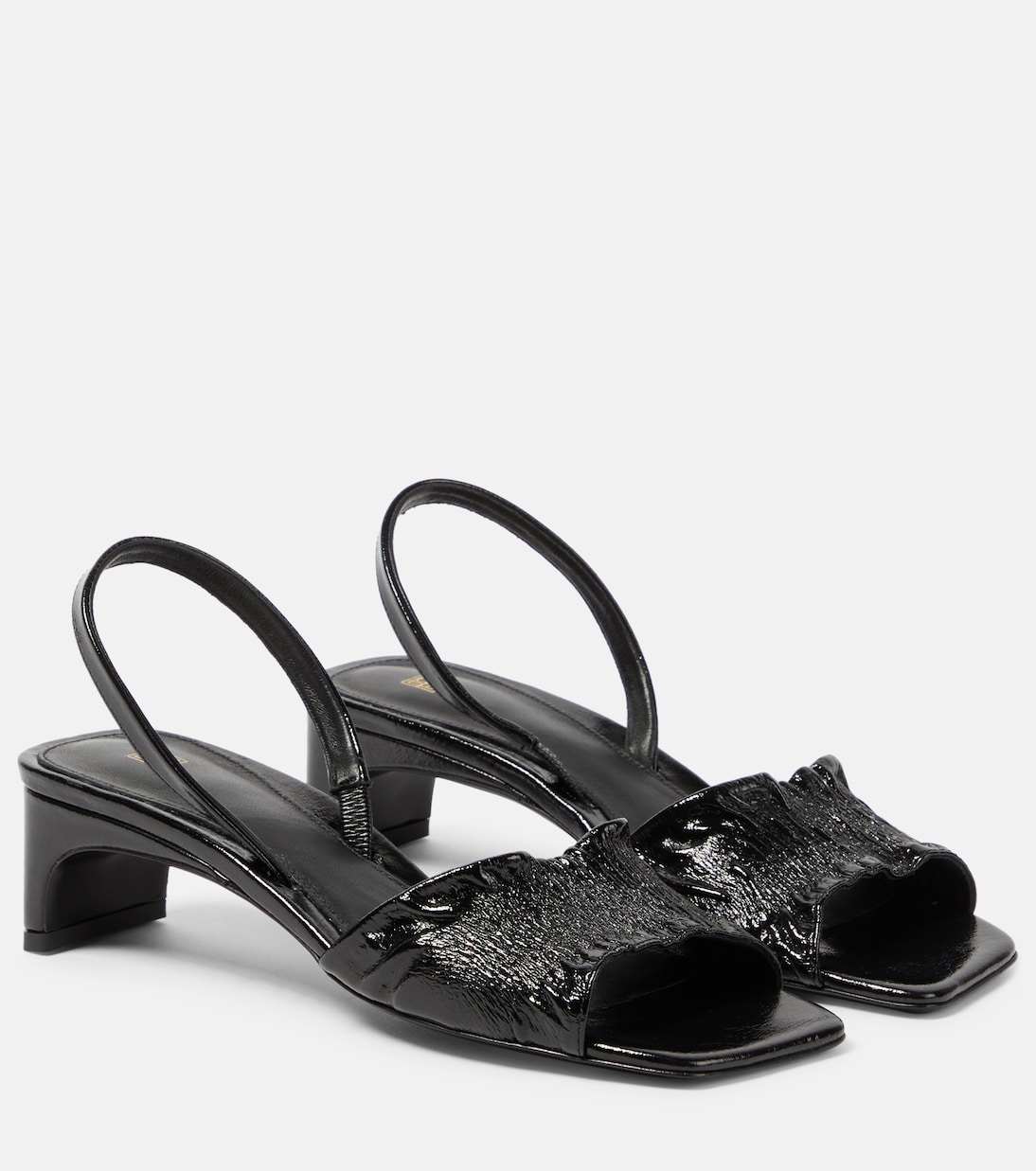 The Gathered Scoop-Heel leather sandals | Toteme