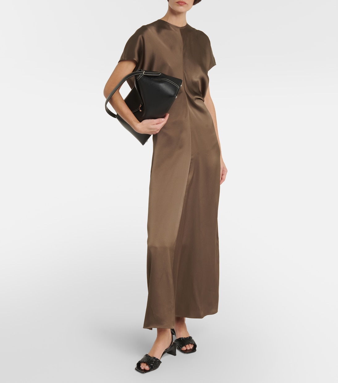 The Gathered Scoop-Heel leather sandals | Toteme