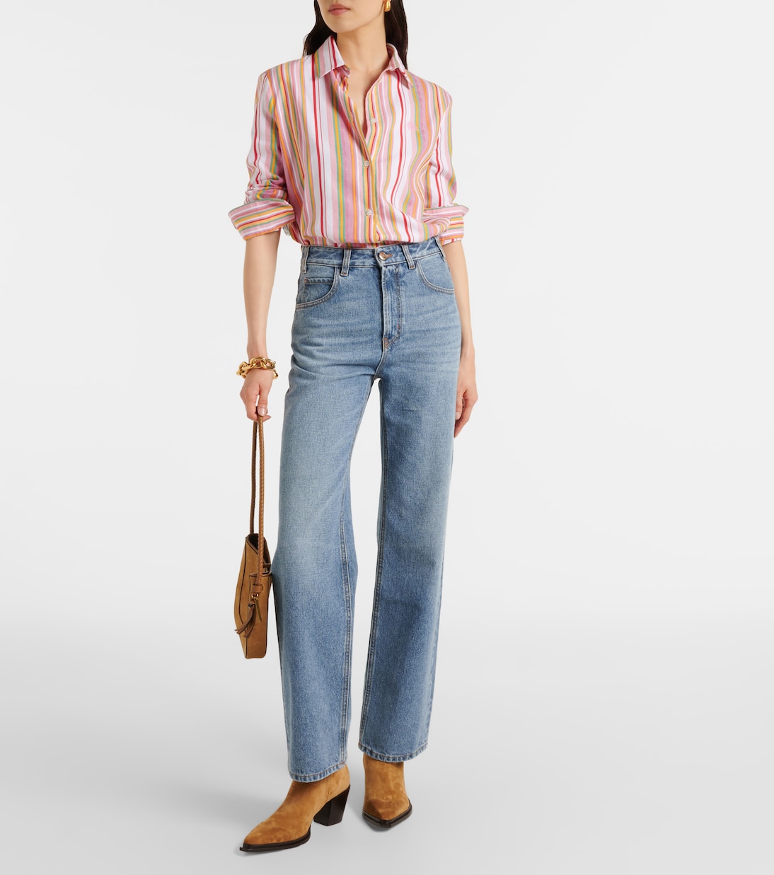 Bottines santiags Cece 60 en daim | Jimmy Choo