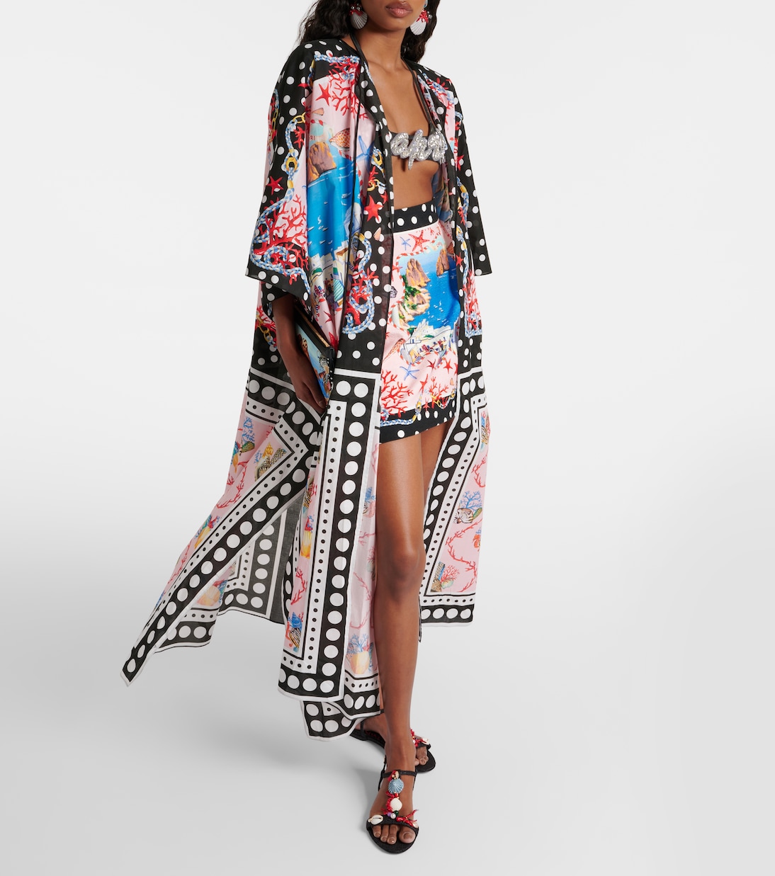 Bedruckter Kaftan Capri aus Baumwolle | Dolce&Gabbana