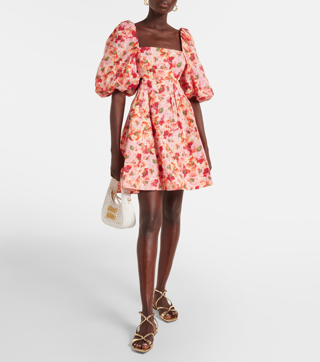 Lightburst cutout floral linen minidress | Zimmermann