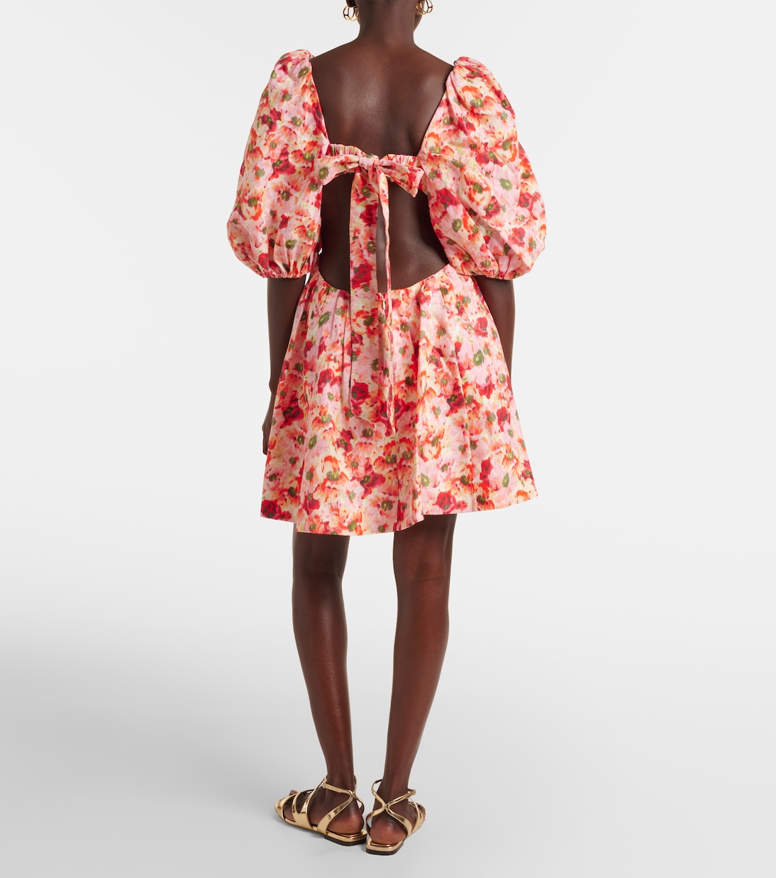 Lightburst cutout floral linen minidress | Zimmermann