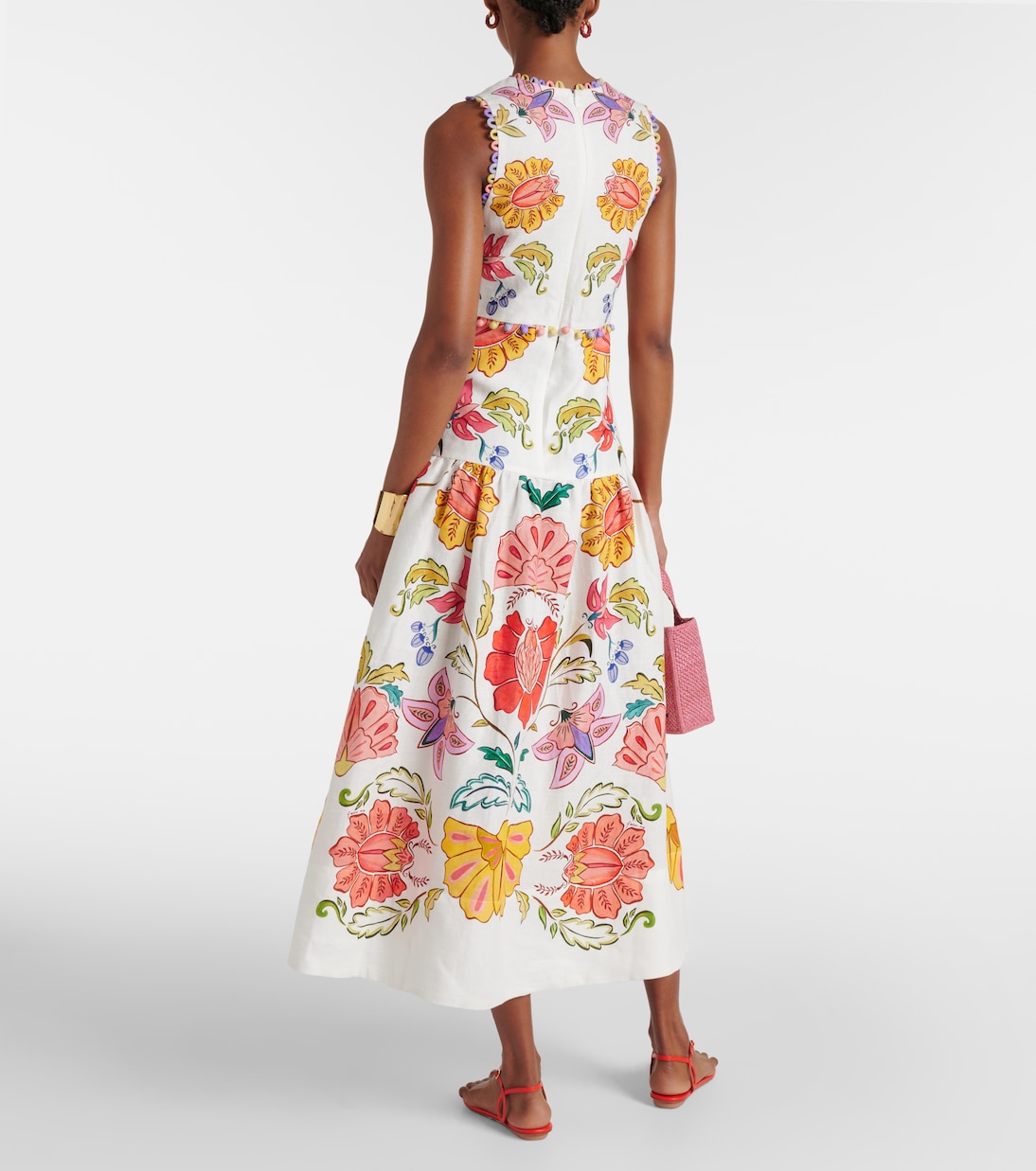 Robe midi Floral Insects en lin | Farm Rio