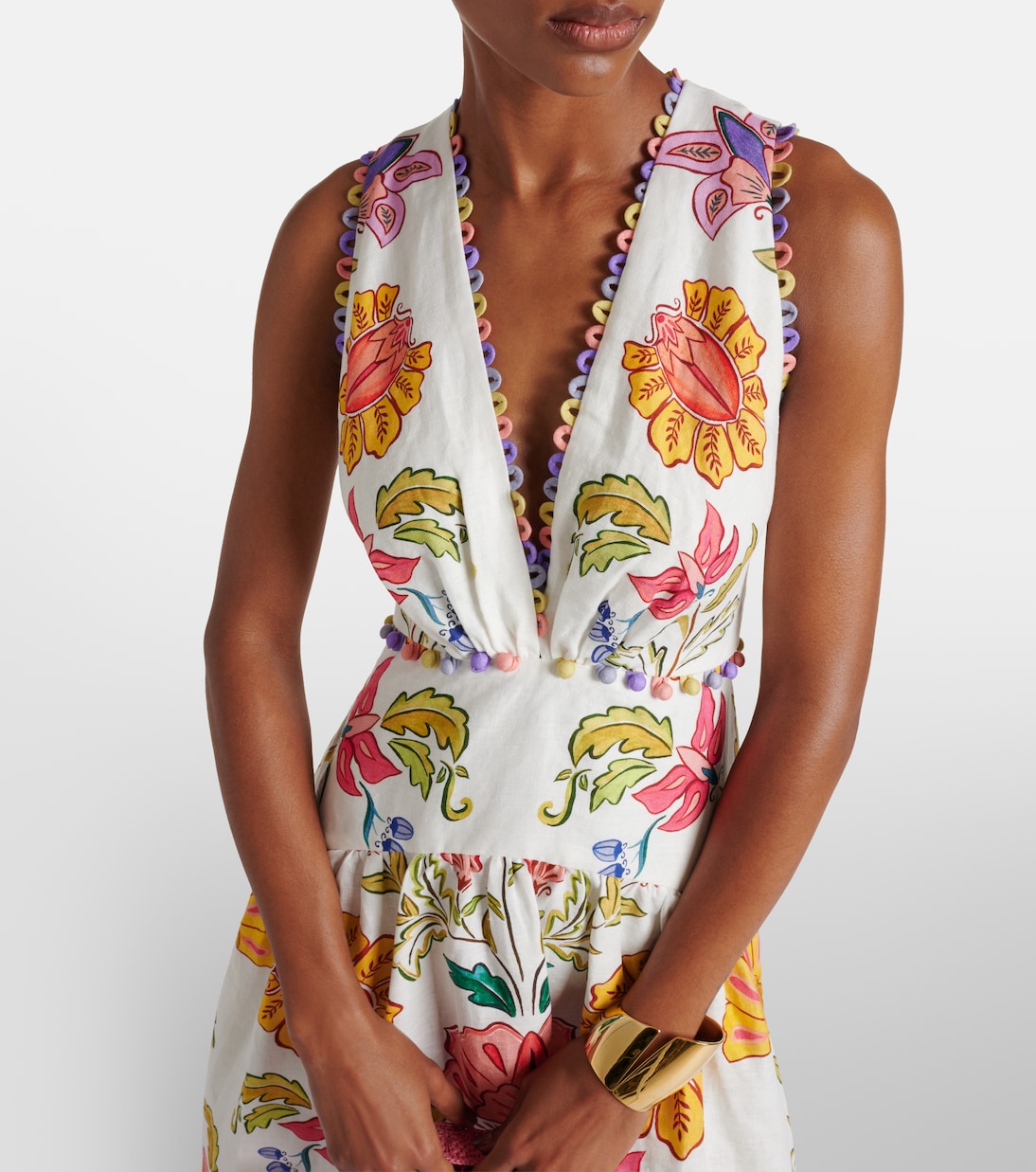 Robe midi Floral Insects en lin | Farm Rio