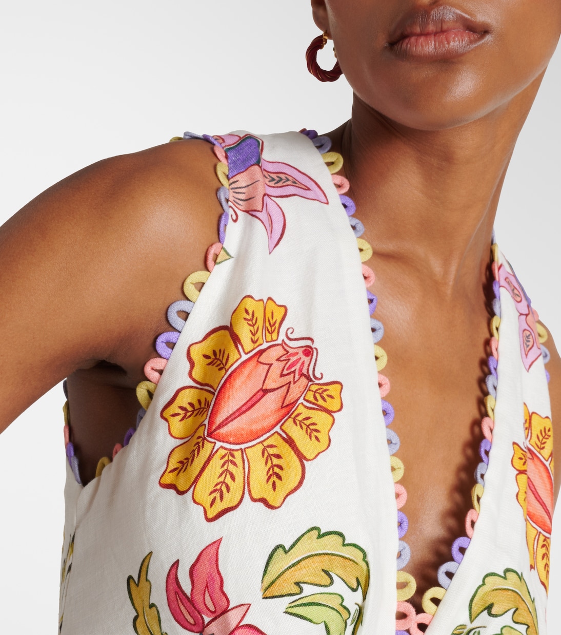 Robe midi Floral Insects en lin | Farm Rio