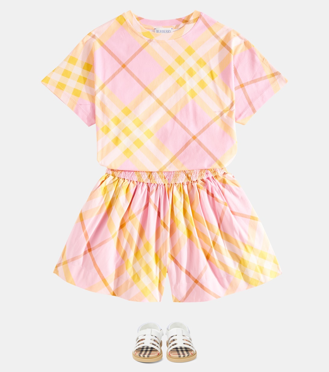 Shorts de algodón con Burberry Check | Burberry Kids