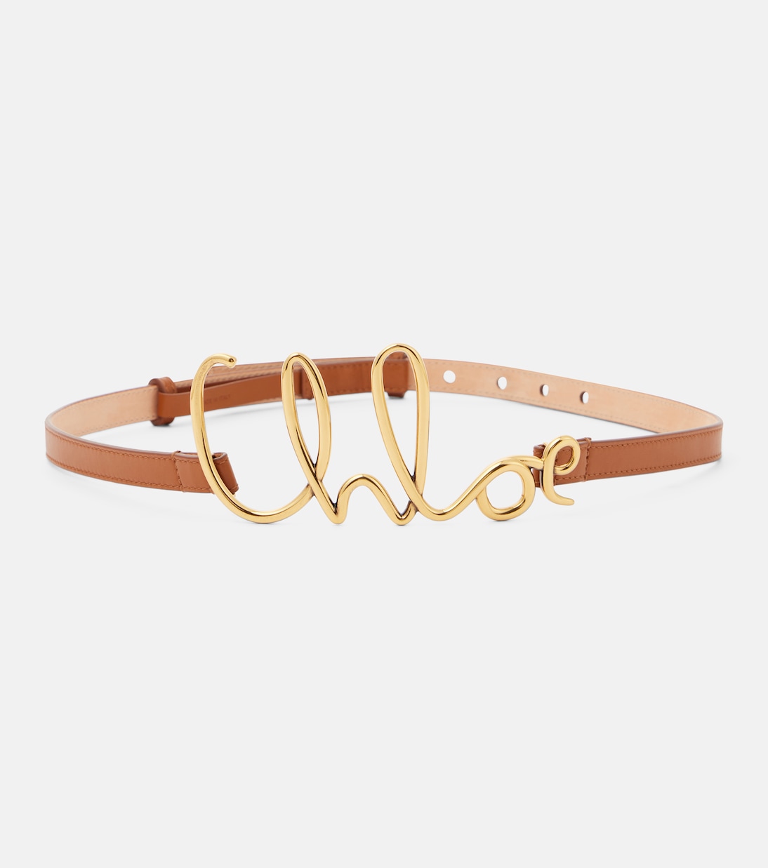Cintura Script Small in pelle con logo | Chloé