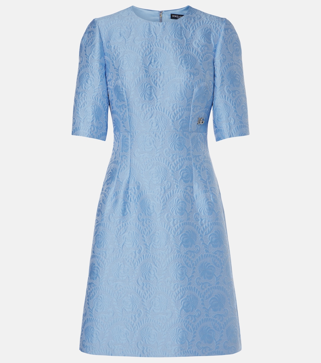 Vestido corto de mezcla de algodón en jacquard | Dolce&Gabbana