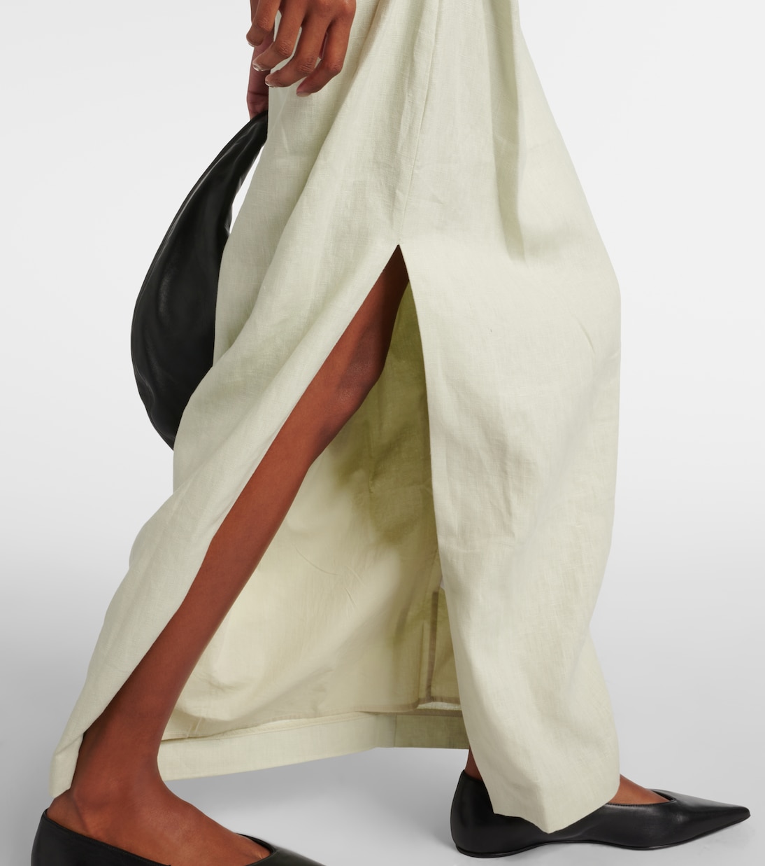 Iris asymmetric linen maxi skirt | SIR